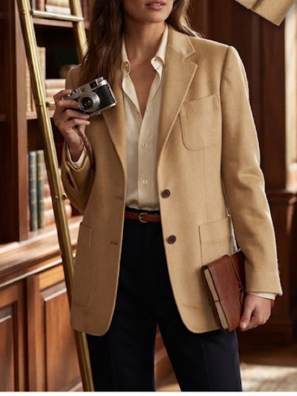 Vintage 100% camel hair Lauren Ralph Lauren Women's Light Tan Blazer